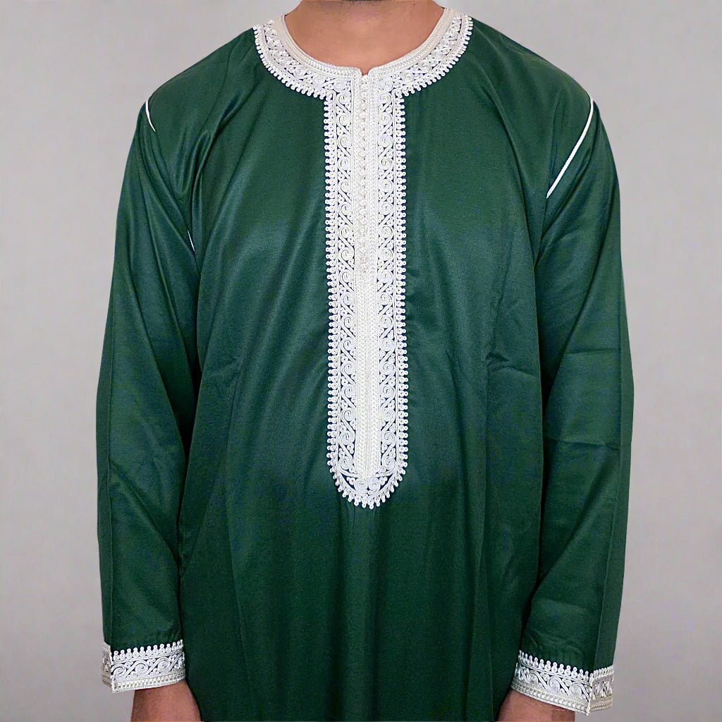 Premium Kaftan | Long Sleeve Zip Moroccan Thobe