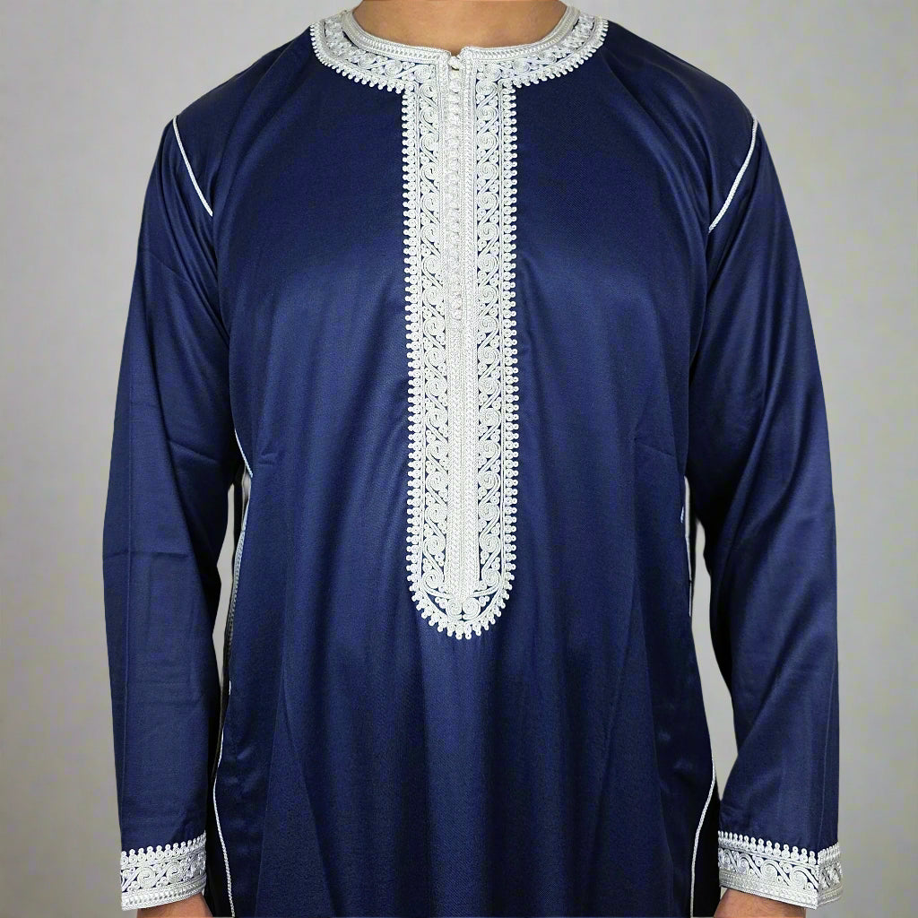 Premium Kaftan | Long Sleeve Zip Moroccan Thobe