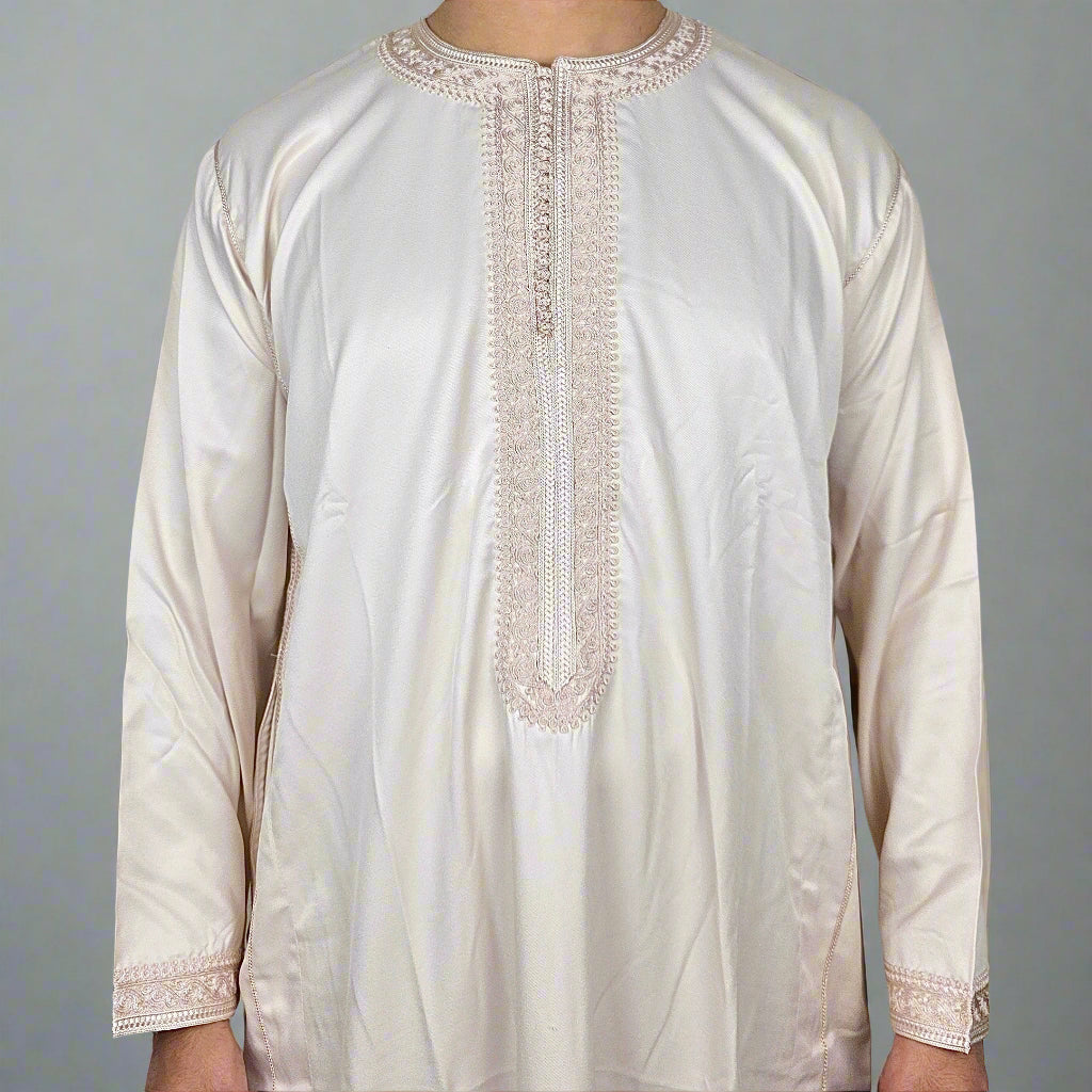 Premium Kaftan | Long Sleeve Zip Moroccan Thobe