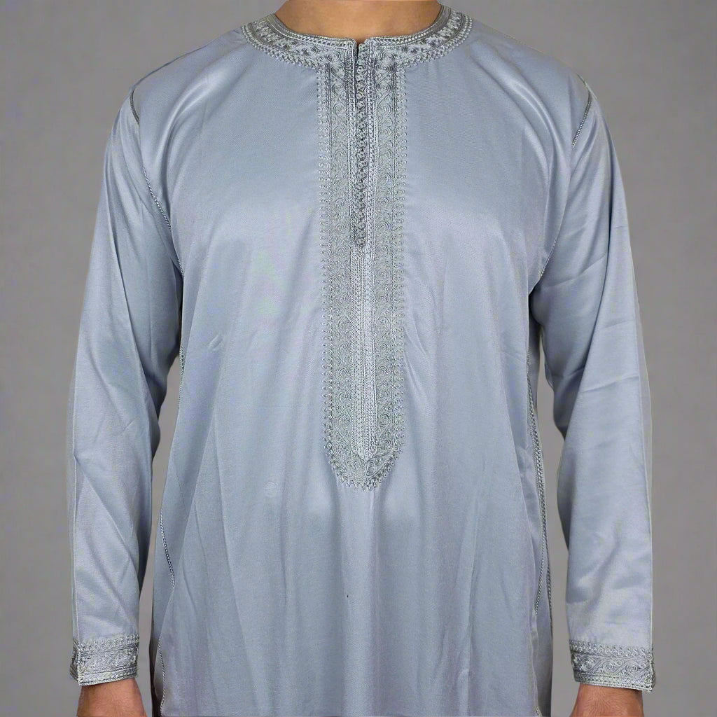 Premium Kaftan | Long Sleeve Zip Moroccan Thobe