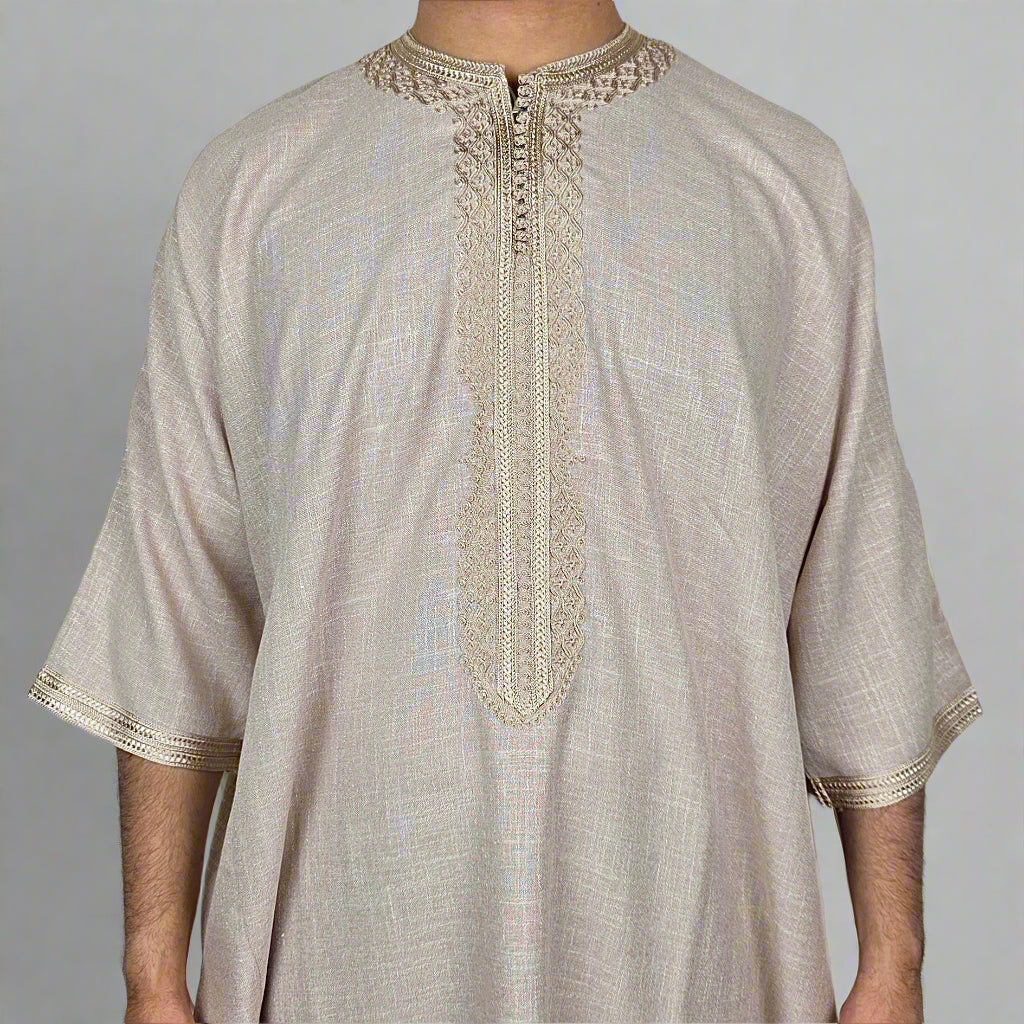 Premium Cotton Zip Gandoura | Moroccan Thobe