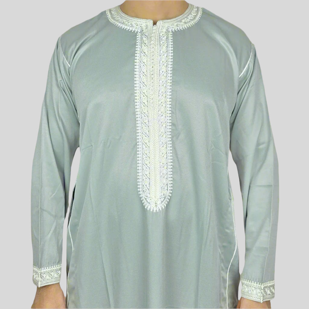 Premium Kaftan | Long Sleeve Zip Moroccan Thobe