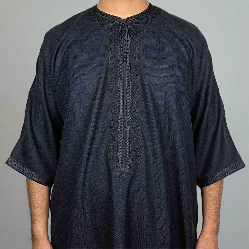 Premium Cotton Zip Gandoura | Moroccan Thobe