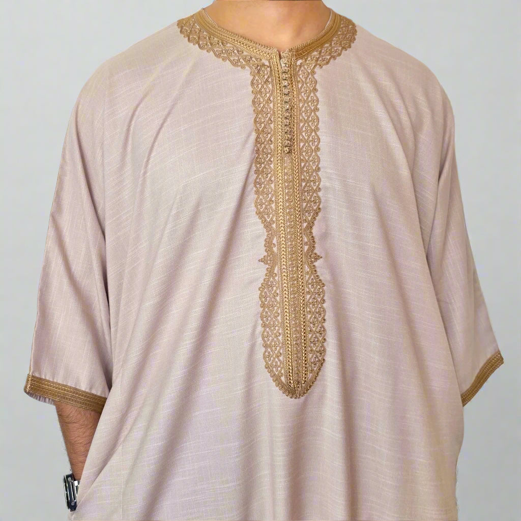 Premium Cotton Zip Gandoura | Moroccan Thobe