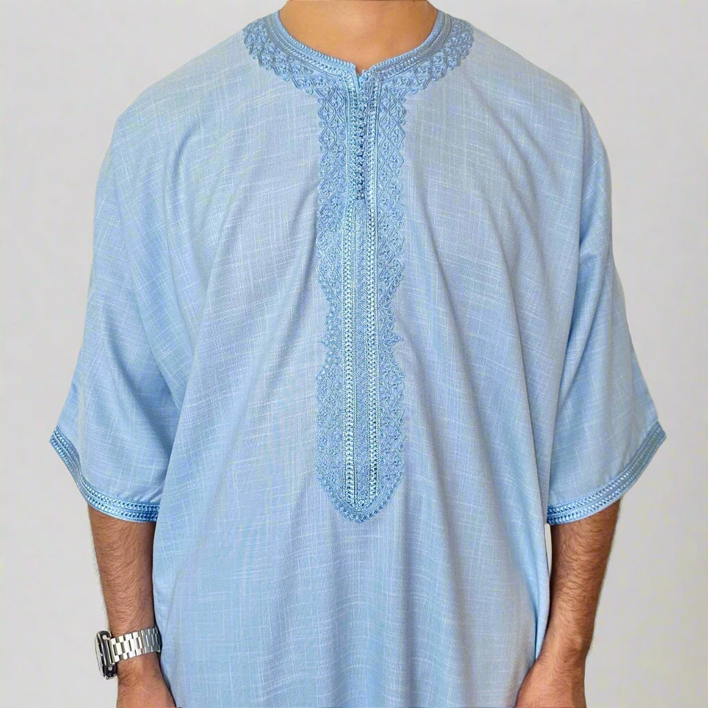 Premium Cotton Zip Gandoura | Moroccan Thobe