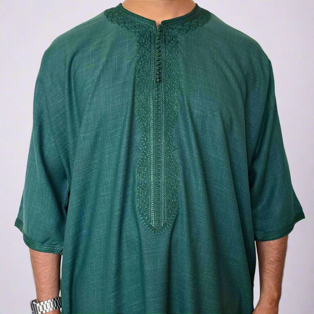 Premium Cotton Zip Gandoura | Moroccan Thobe