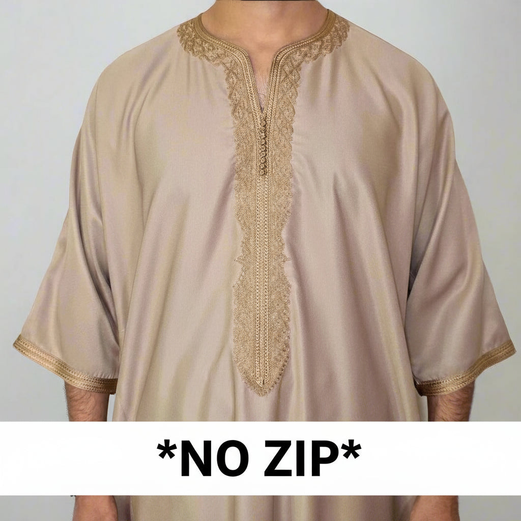 Premium Zip Moroccan Gandoura | Moroccan Thobe