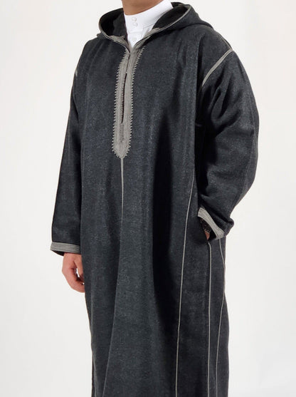 Cashmere Djellaba | "Armoured Charcoal"