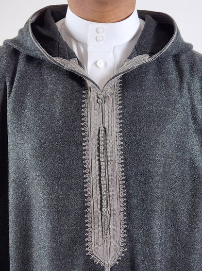 Cashmere Djellaba | "Armoured Charcoal"