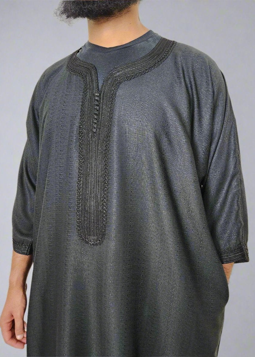 Premium Linen Gandoura | "Aswad"