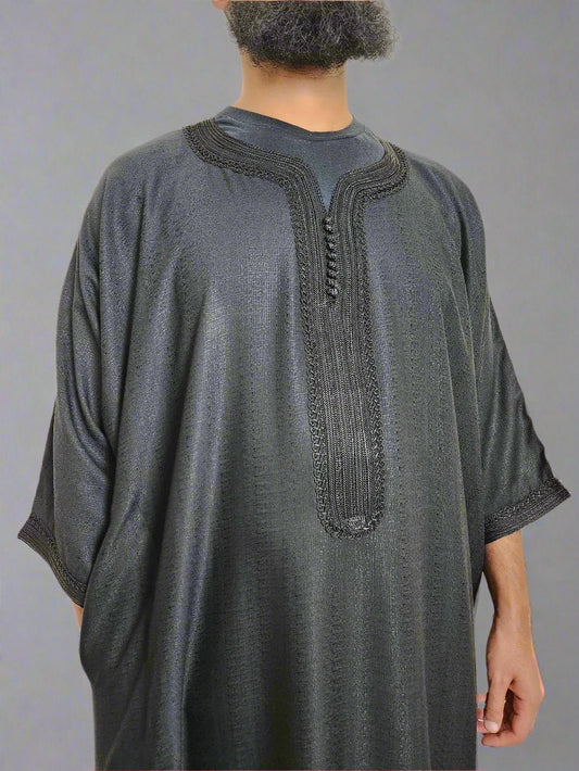 Premium Linen Gandoura | "Aswad"