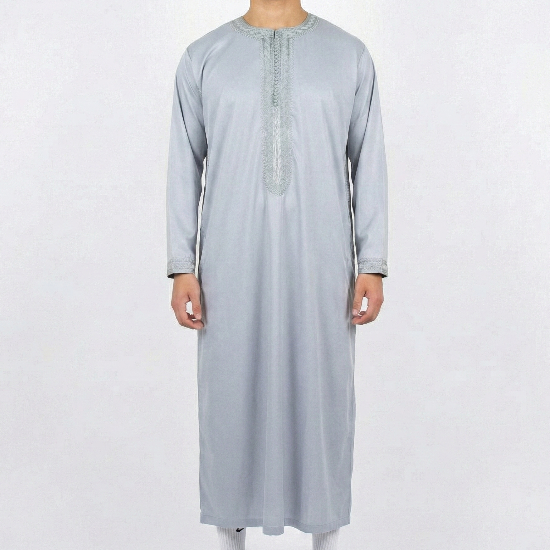 Steel Grey Premium Mens Moroccan Kaftan