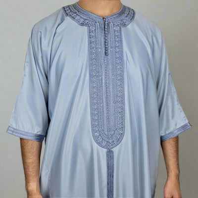 Premium Moroccan Gandoura (With Middle Line) | Moroccan Thobe
