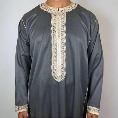 Premium Kaftan | Long Sleeve Zip Moroccan Thobe