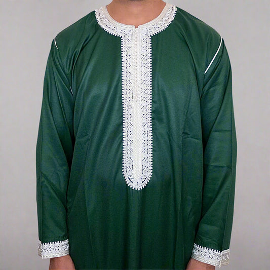Premium Kaftan | Long Sleeve Zip Moroccan Thobe