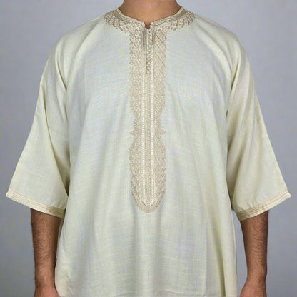 Premium Cotton Zip Gandoura | Moroccan Thobe