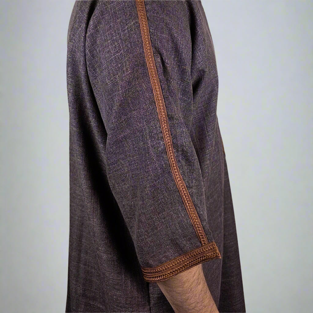 Men’s Cotton Moroccan Gandoura Thobe with Zip