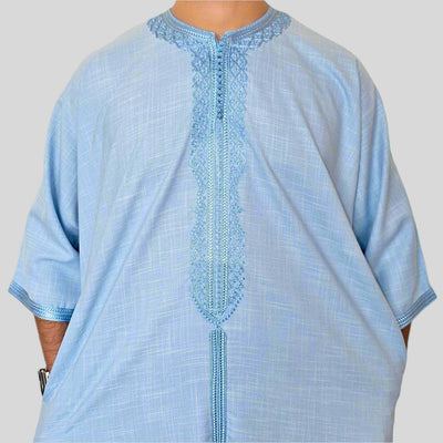Premium Moroccan Gandoura (With Middle Line) | Moroccan Thobe