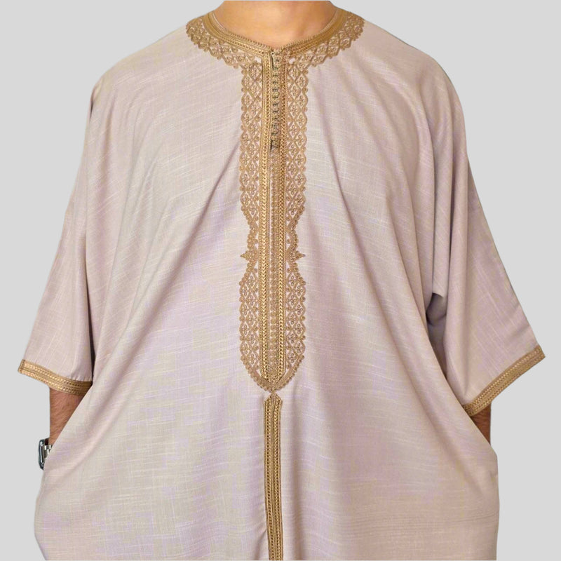 Premium Moroccan Gandoura (With Middle Line) | Moroccan Thobe
