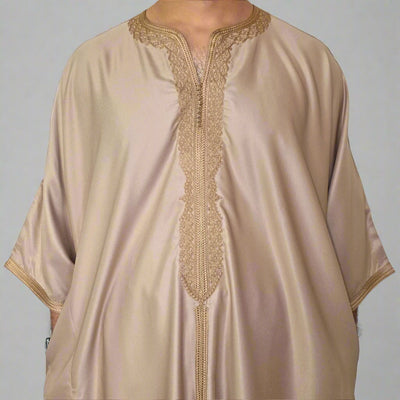 Premium Moroccan Gandoura (With Middle Line) | Moroccan Thobe