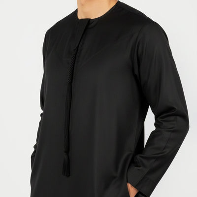 Premium Emirati Thobe Kandura with Zip & Detachable Tarboush Tassel