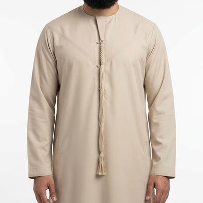 Men’s Emirati Thobe with Removable Tassel & Zip