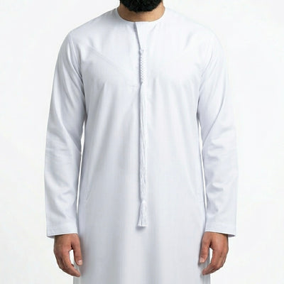 Men’s Emirati Thobe with Removable Tassel & Zip
