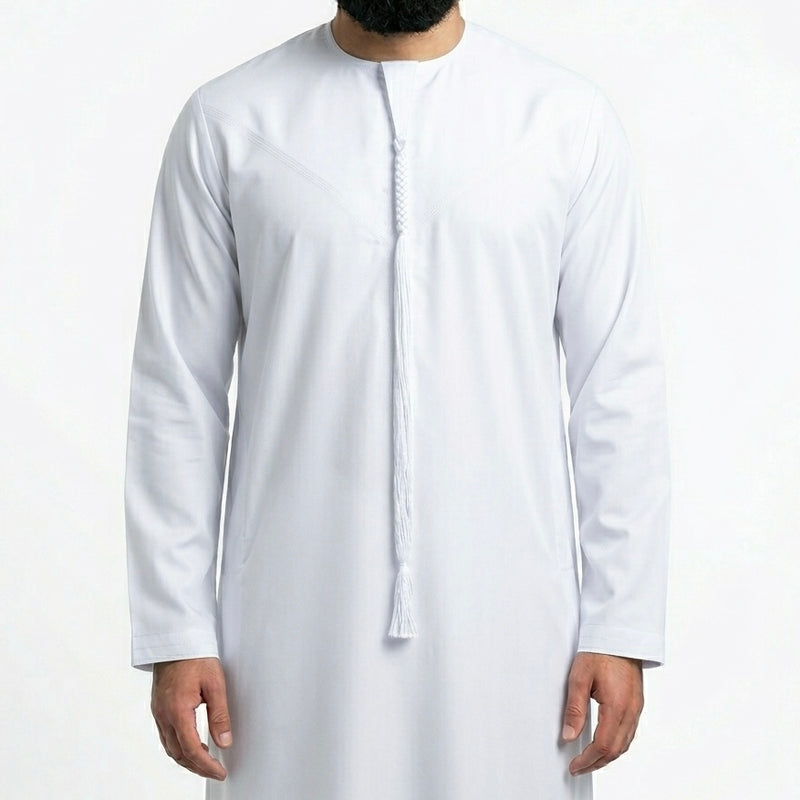 Men’s Emirati Thobe with Removable Tassel & Zip