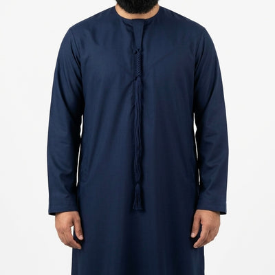 Men’s Emirati Thobe with Removable Tassel & Zip