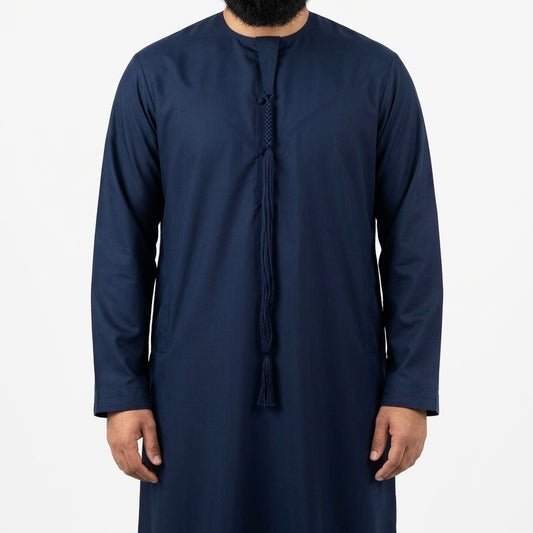 Men’s Emirati Thobe with Removable Tassel & Zip