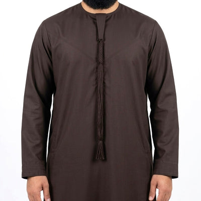 Men’s Emirati Thobe with Removable Tassel & Zip