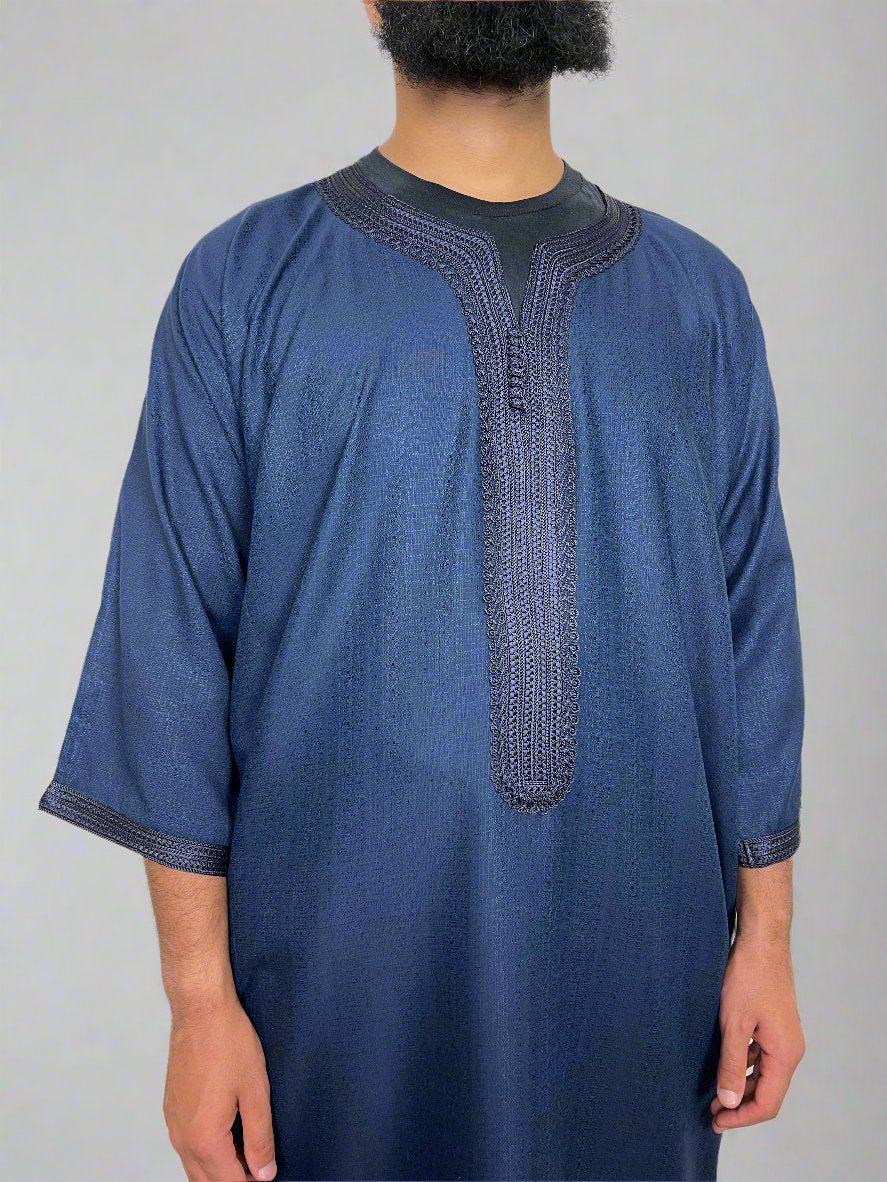 Premium Linen Gandoura | "Navy"