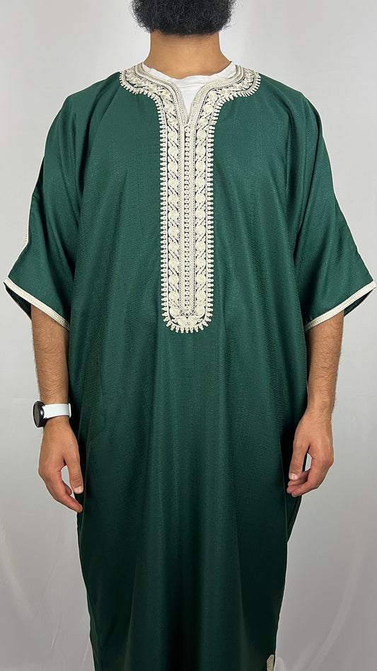 Premium Cotton Gandoura | "Emerald"