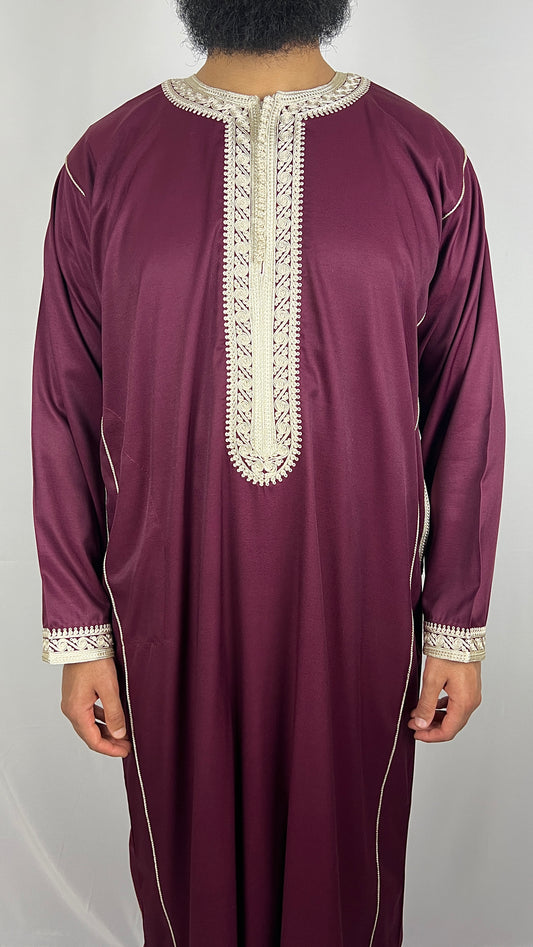 Premium Kaftan | "Deep Crimson"