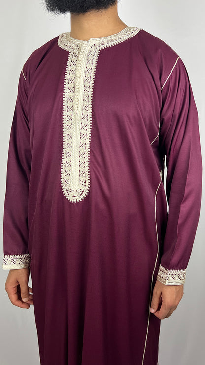 Premium Kaftan | "Deep Crimson"