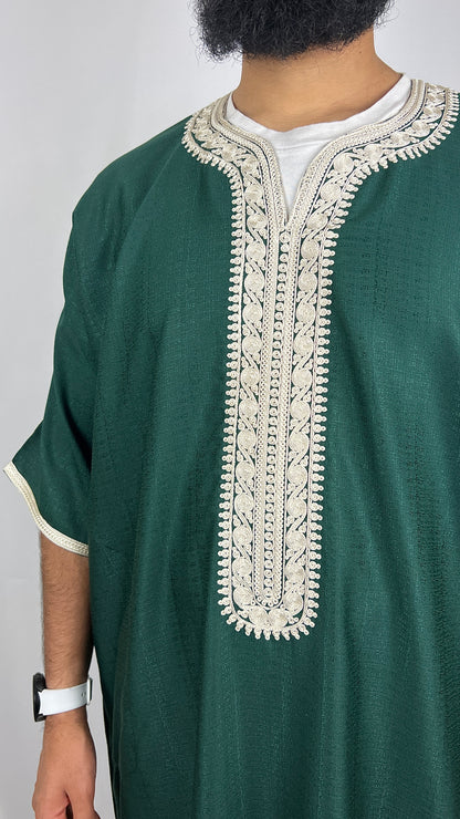 Premium Cotton Gandoura | "Emerald"