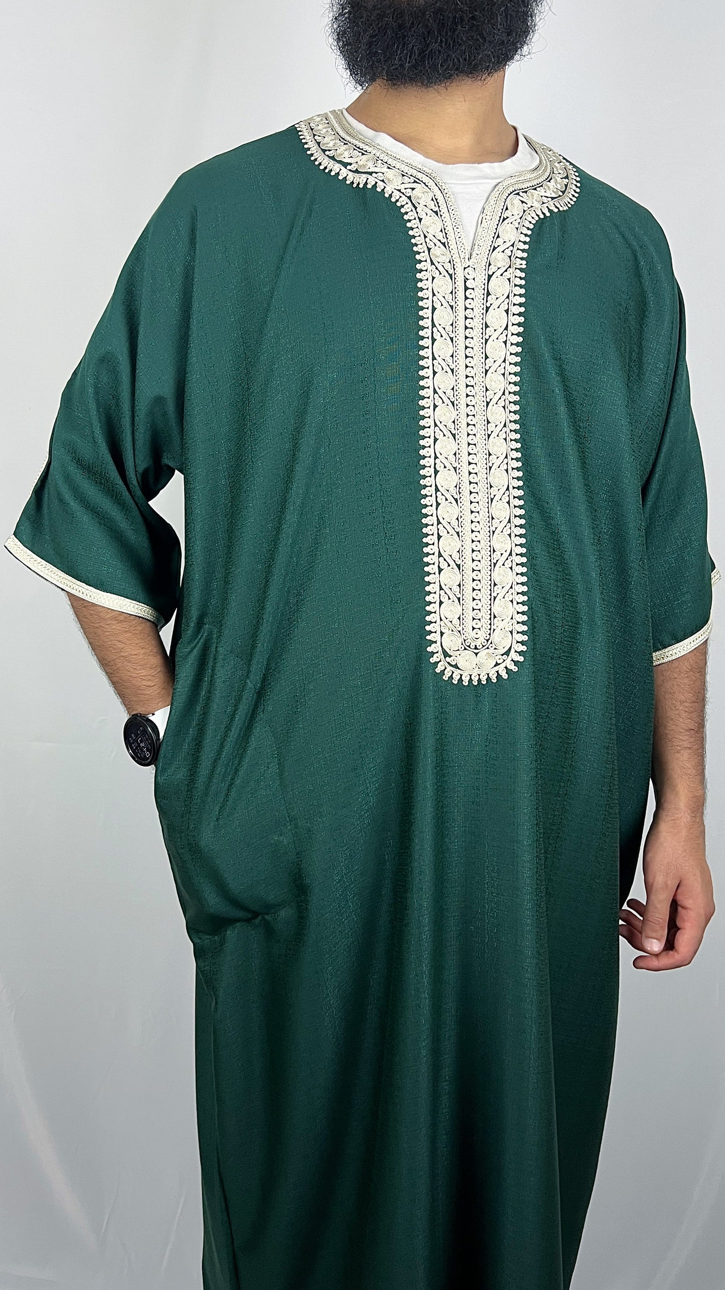 Premium Cotton Gandoura | "Emerald"