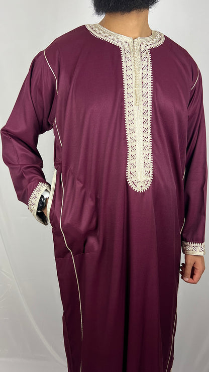 Premium Kaftan | "Deep Crimson"