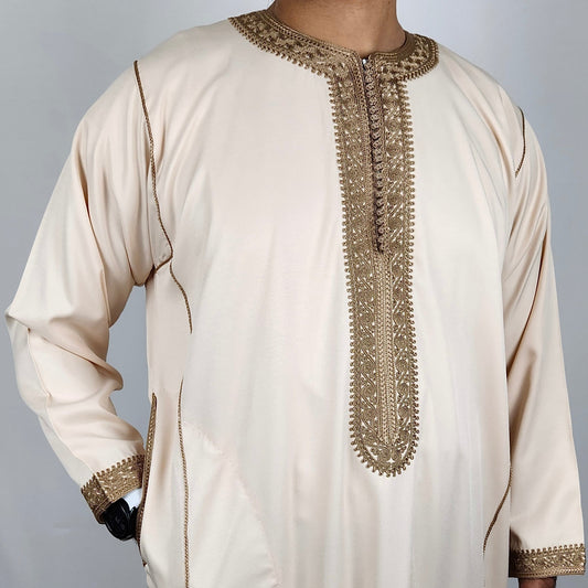 Premium Kaftan | Long Sleeve Zip Moroccan Thobe