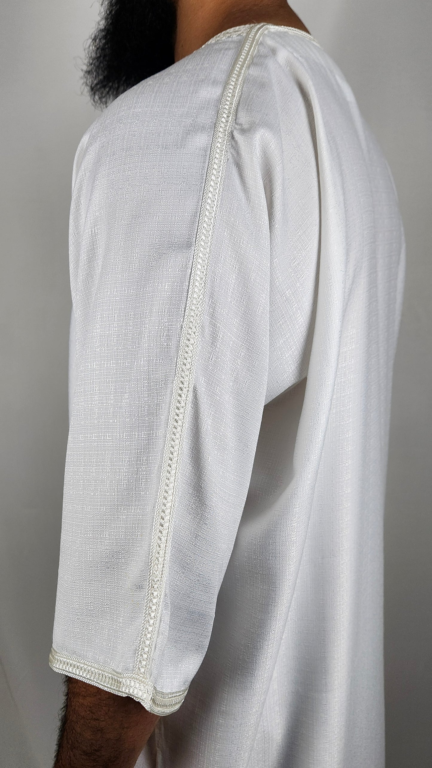 Premium Cotton Gandoura | "Pearl White"