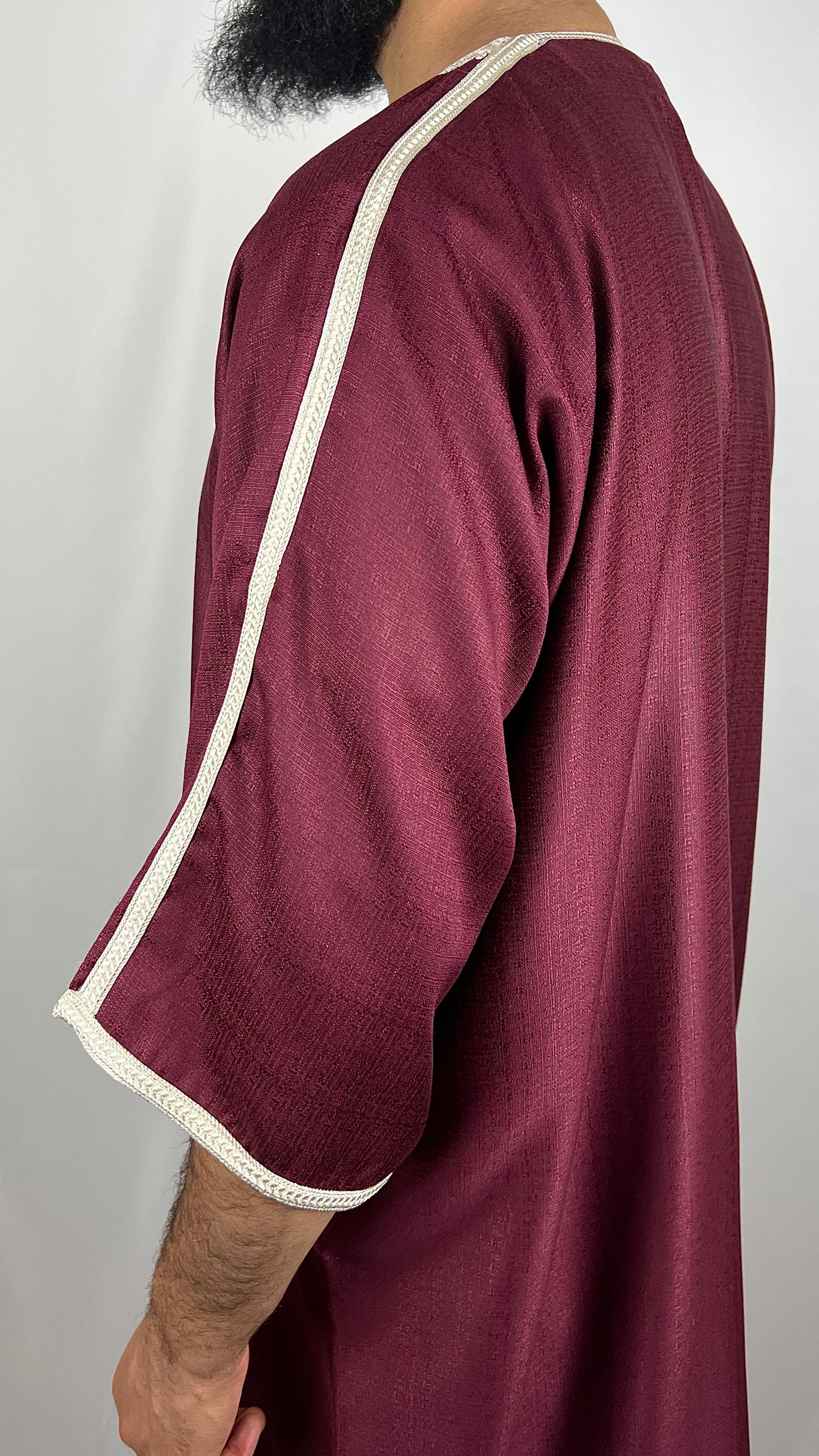 Premium Cotton Gandoura | "Deep Crimson"