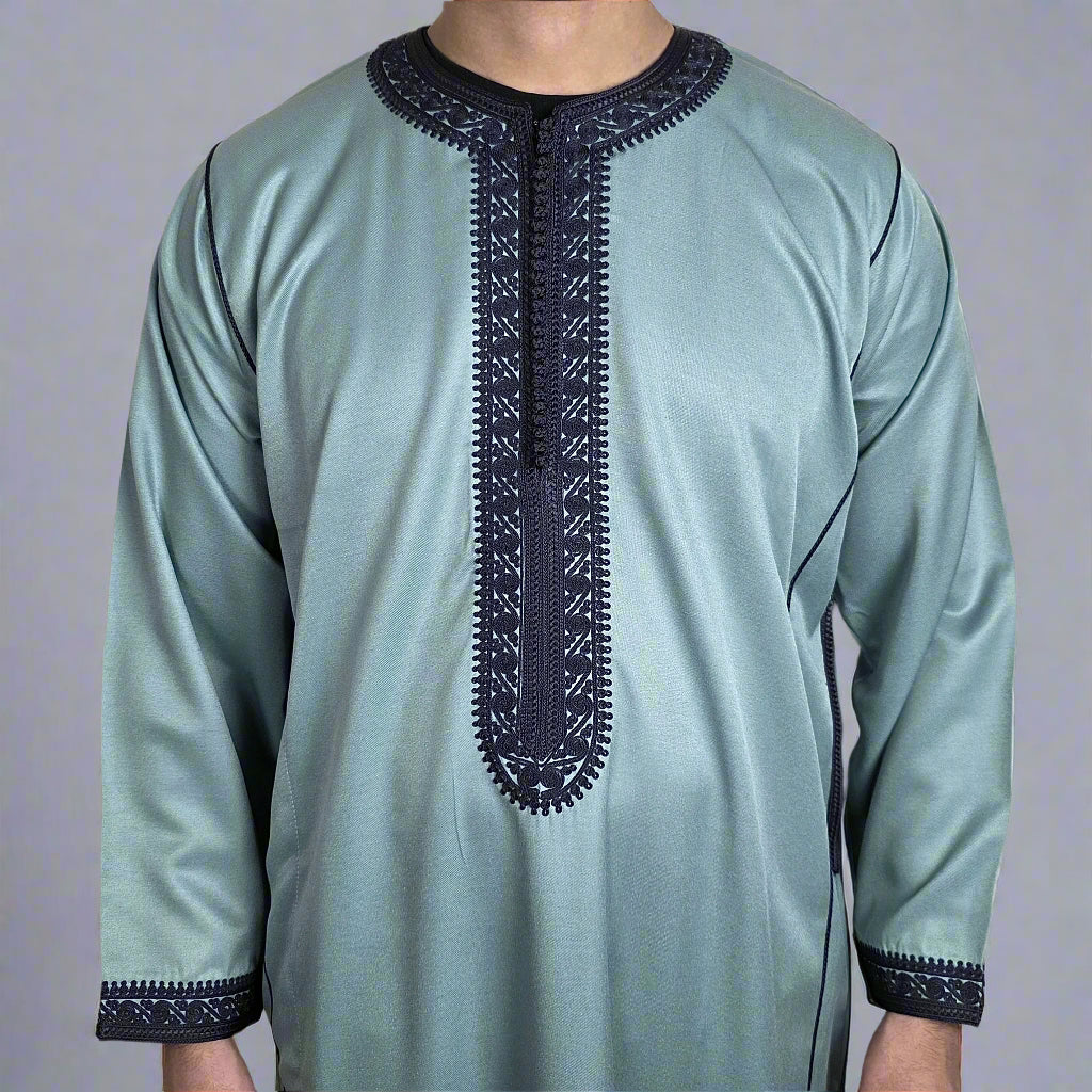 Premium Kaftan | Long Sleeve Zip Moroccan Thobe