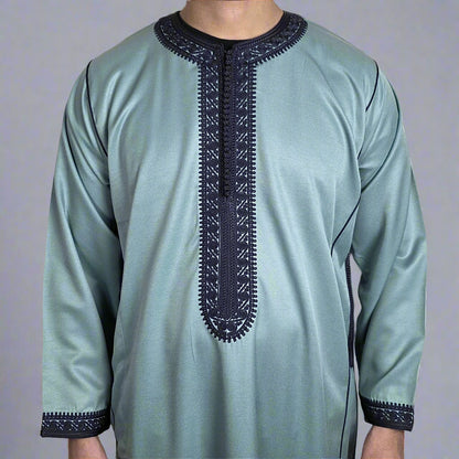 Premium Kaftan | Long Sleeve Zip Moroccan Thobe