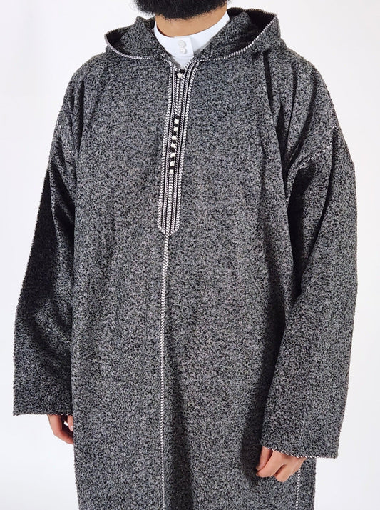 Cashmere Djellaba | "Speckled Obsidian"