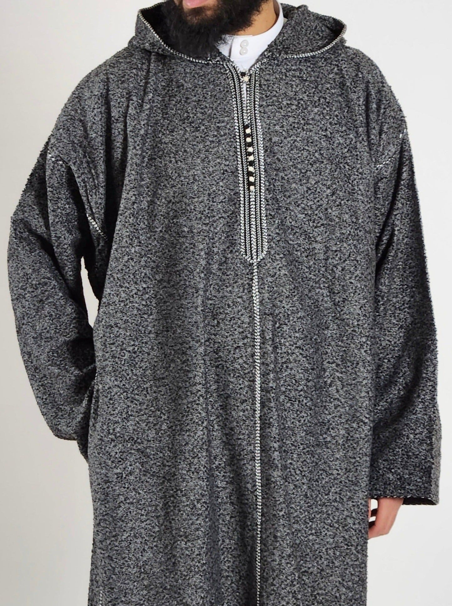 Cashmere Djellaba | "Speckled Obsidian"